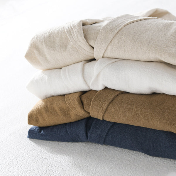 Drop Shoulder Short Sleeve Leisure Suit Linen Loose